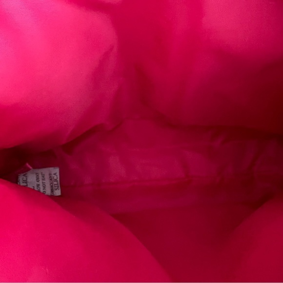 Tassel clutch make up bag “stop…glamour time” hot pink & gold zipper NWT - Picture 6 of 6